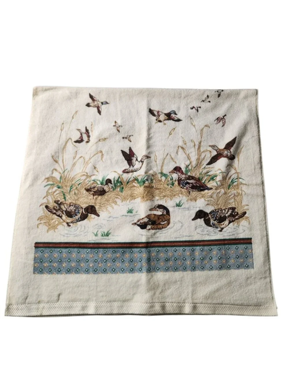 Vintage Fieldcrest Mallard Duck Bath Beach Towel Cabin Man Cave Bathroom